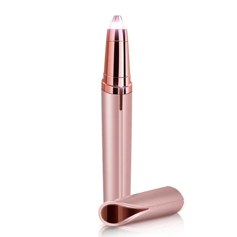 Flawless Brows Electric Eyebrow Trimmer with LED Light Electric Eyebrow Trimmer Qme Rose gold
