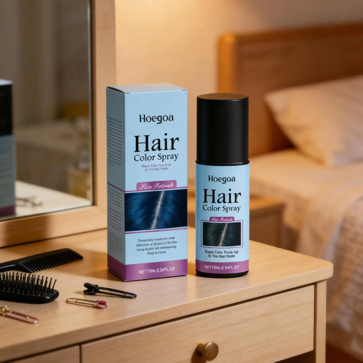 Hoegoa Temporary Hair Color Spray – Root Cover & Styling Temporary Hair Dye Spray Qst