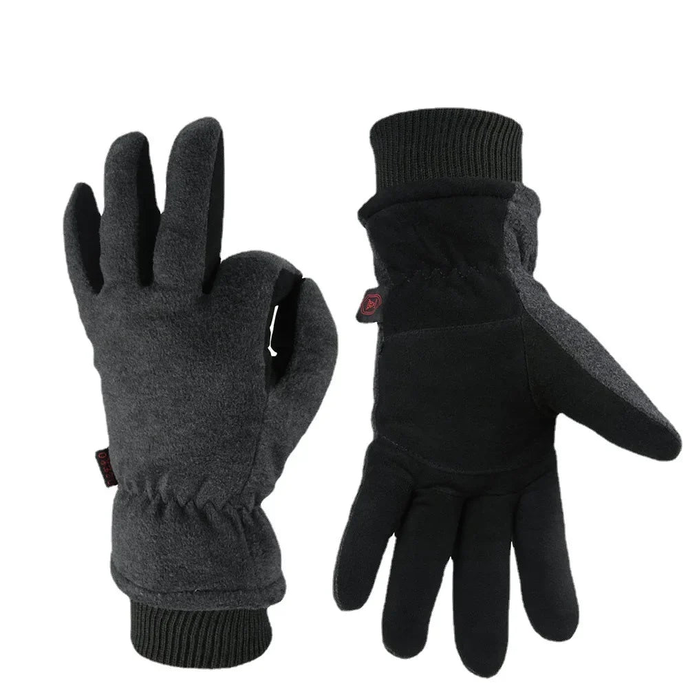 Deerskin Leather Winter Gloves – Insulated & Windproof Winter Leather Gloves Qme Gray XL