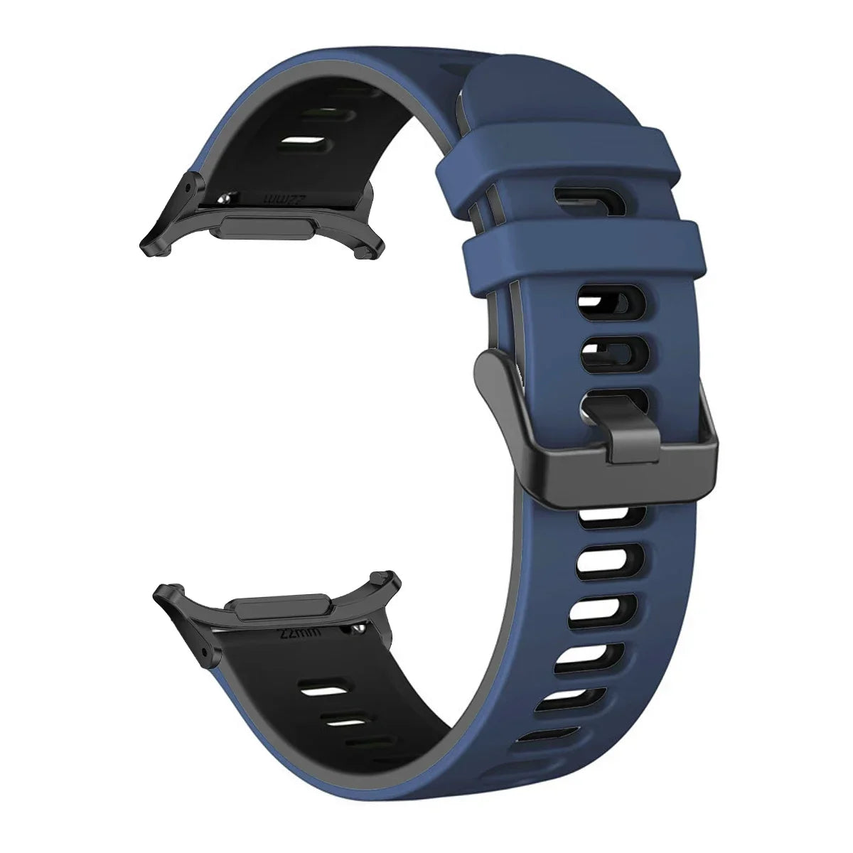Silicone Sport Band for Samsung Galaxy Watch 7 Ultra | No Gaps Silicone Watch Band Qme Blue Black Galaxy Watch 7 Ultra