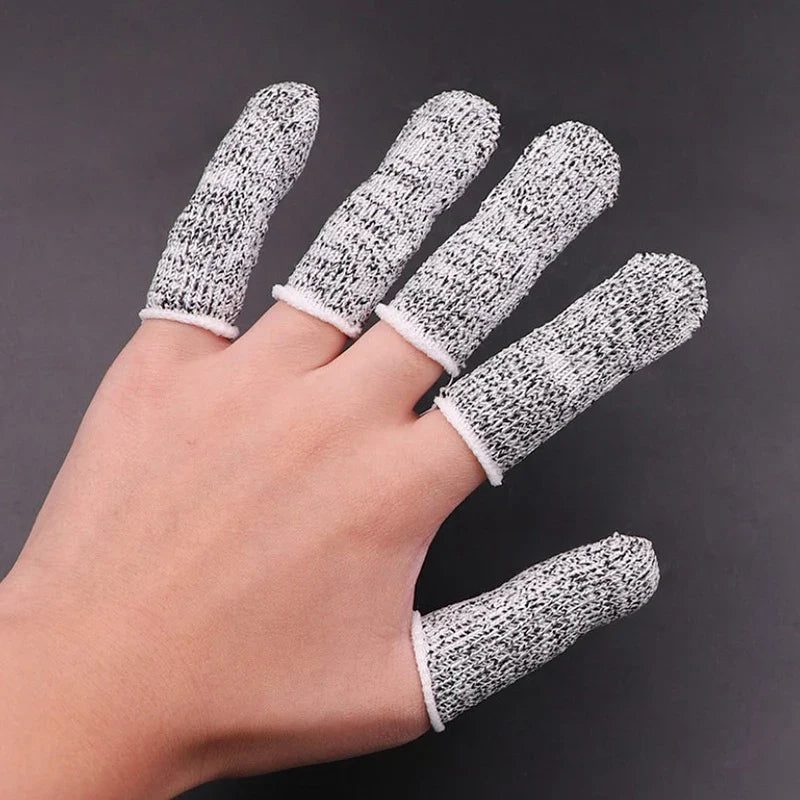 HPPE Anti-Cut Finger Cots Fingertip Sleeves – 100 Pack Finger Cots Qme