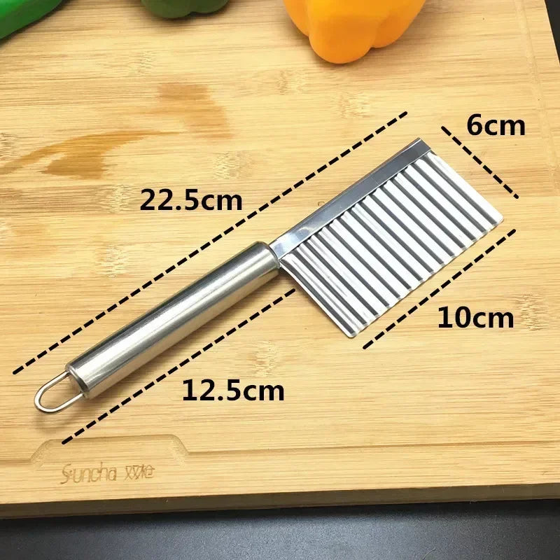 Stainless Steel Wave Potato Slicer & Veggie Cutter Vegetable Slicer Qme