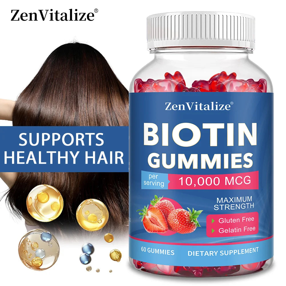 ZENVITALIZE Biotin Gummies 10,000 mcg – Hair, Skin & Nails Biotin Gummies Qst