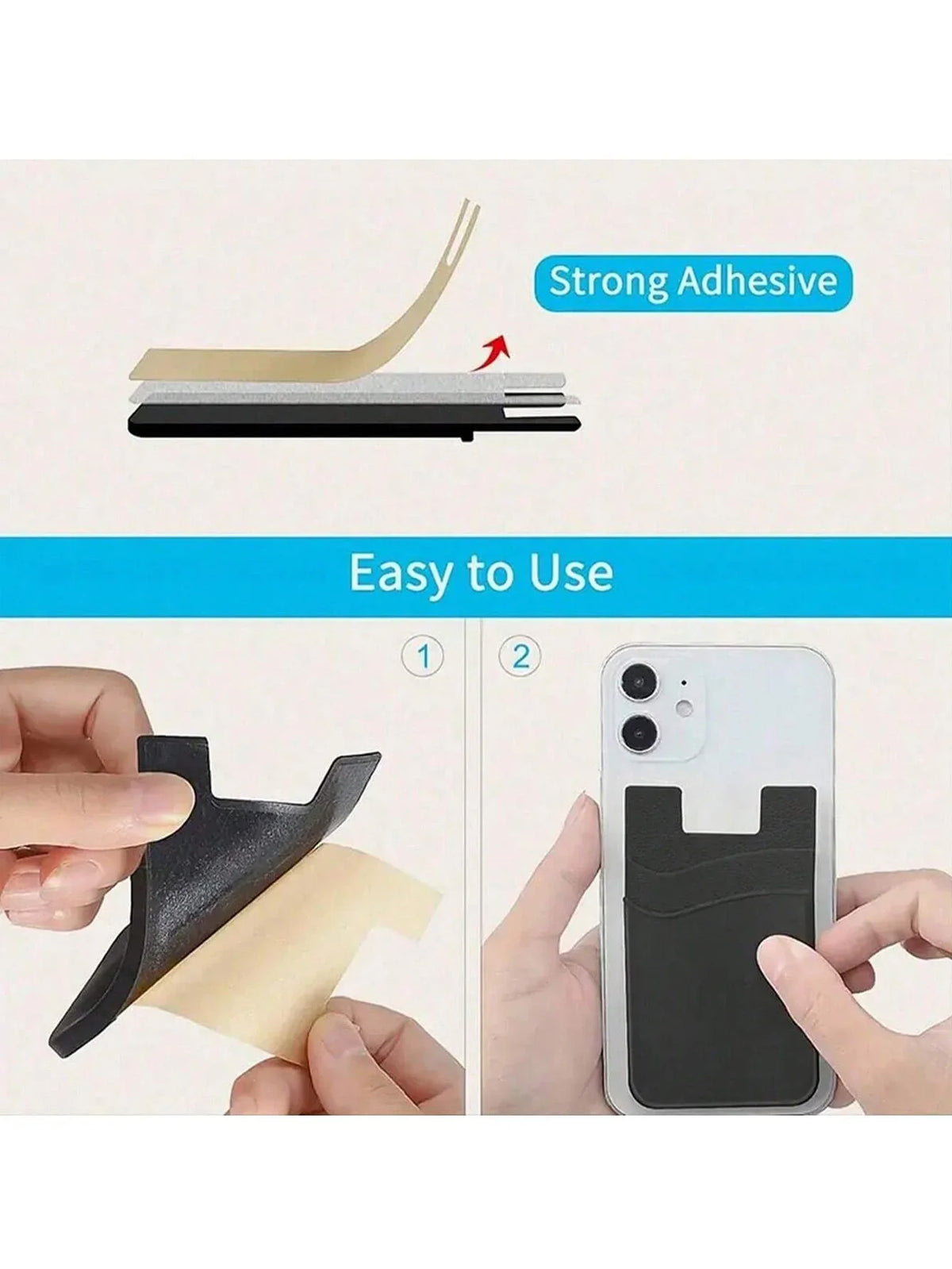 Silicone Stick-On Phone Card Holder | Bank, Bus & ID Cards Phone Card Holder Qme