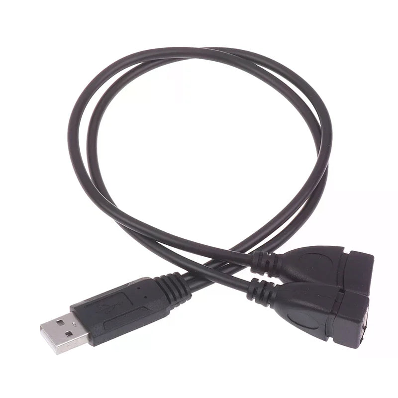 USB Cable Splitter 1 Male to 2 Female – Charge & Data Cord USB Splitter Cable Qme
