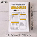 Graduation Game Cards – Creative Tabletop Party Set | 5 Colors Graduation Party Game Qme White-50Pcs