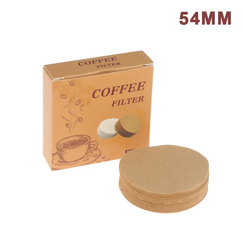 Espresso Puck Screen & Coffee Filter Papers 54–68mm | 100pc Espresso Filter Papers Qme Khaki 54mm