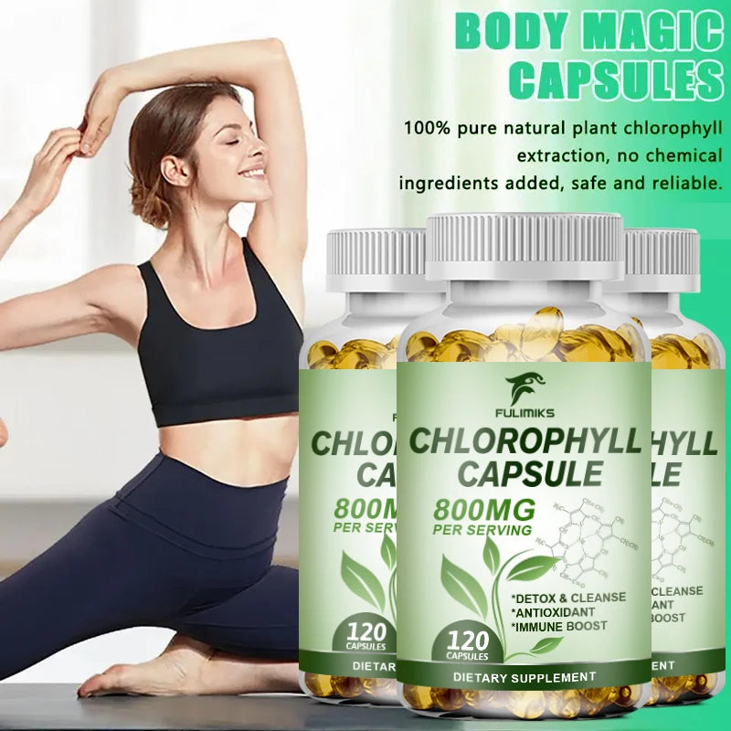 Pure Chlorophyll Capsules – Energy, Skin & Liver Support Herbal Supplement Qst