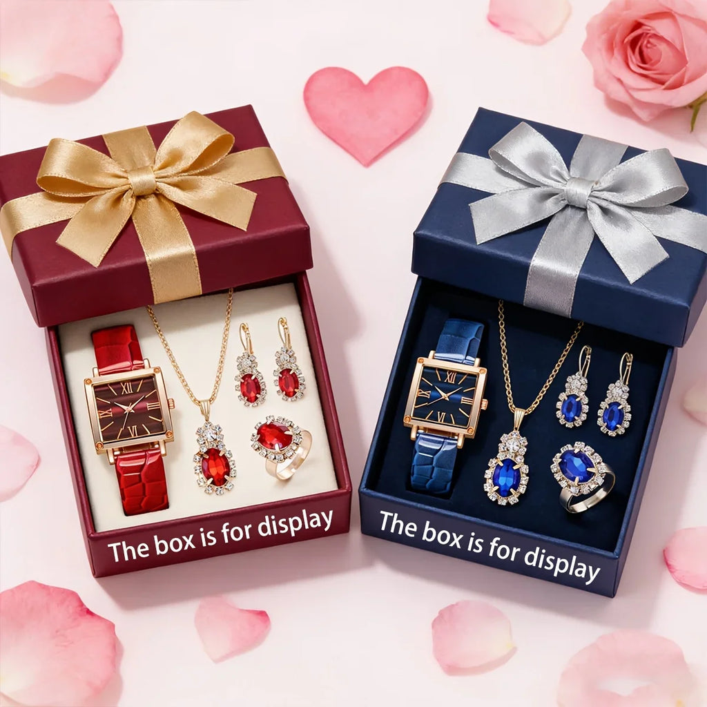 Elegant Women's Watch & Jewelry Set – Stylish Gift Set Watch & Jewelry Set Qme