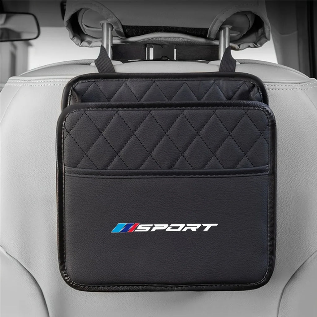 Car Seat Back Hanging Organizer Bag – Auto Interior Storage Car Seat Organizer Qme Black