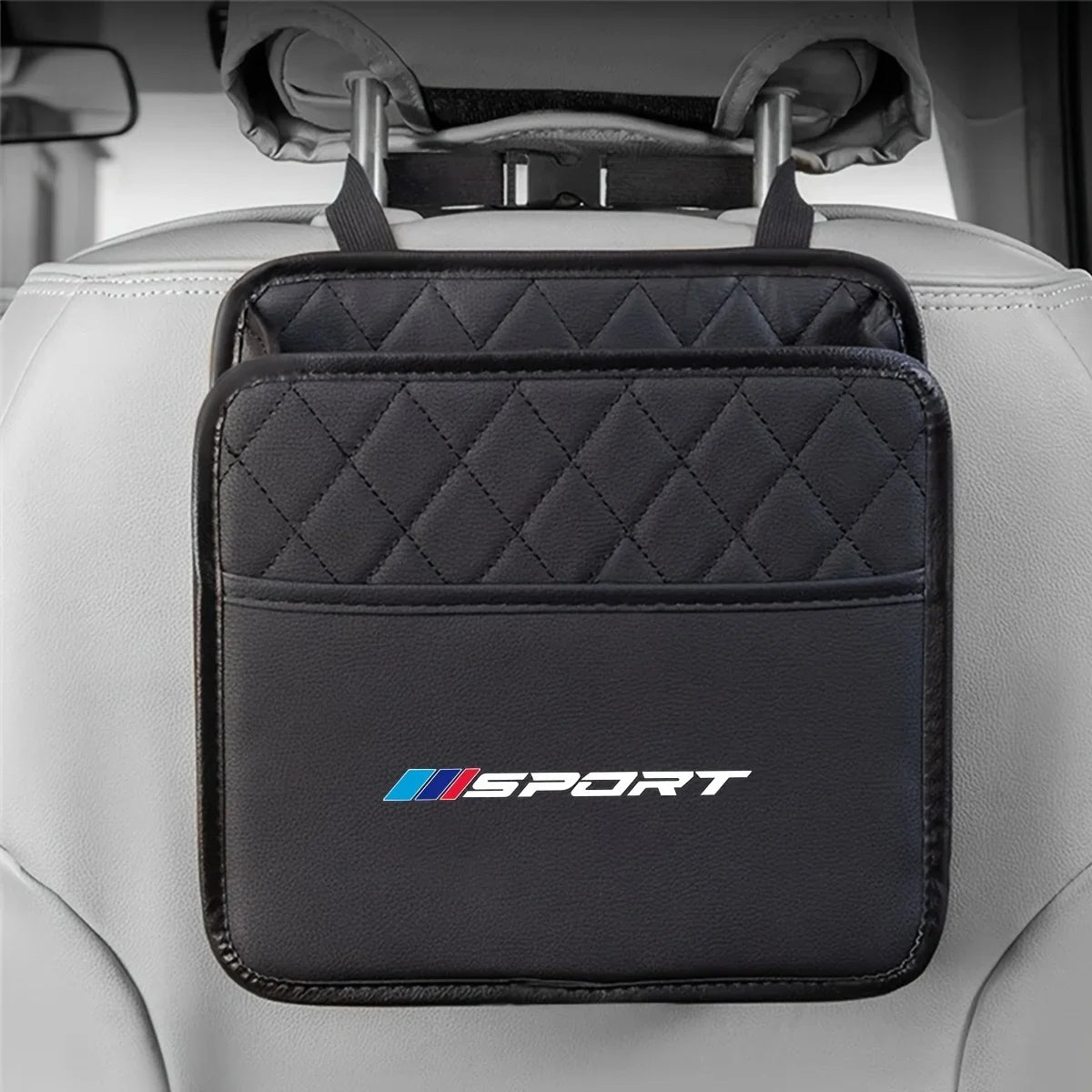 Car Seat Back Hanging Organizer Bag – Auto Interior Storage Car Seat Organizer Qme Black