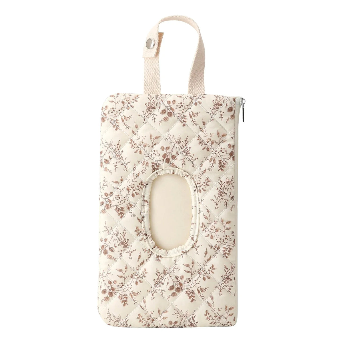 Floral Quilted Pull-Out Wipe Holder & Diaper Pouch Wipe Holder Pouch Qme B