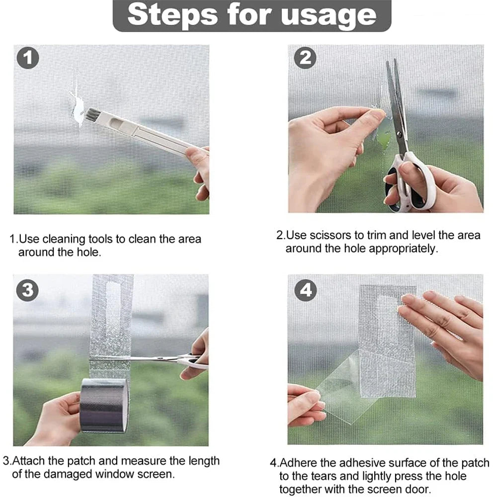 2M Waterproof Window & Door Screen Repair Tape – Fiberglass Screen Repair Tape Qme