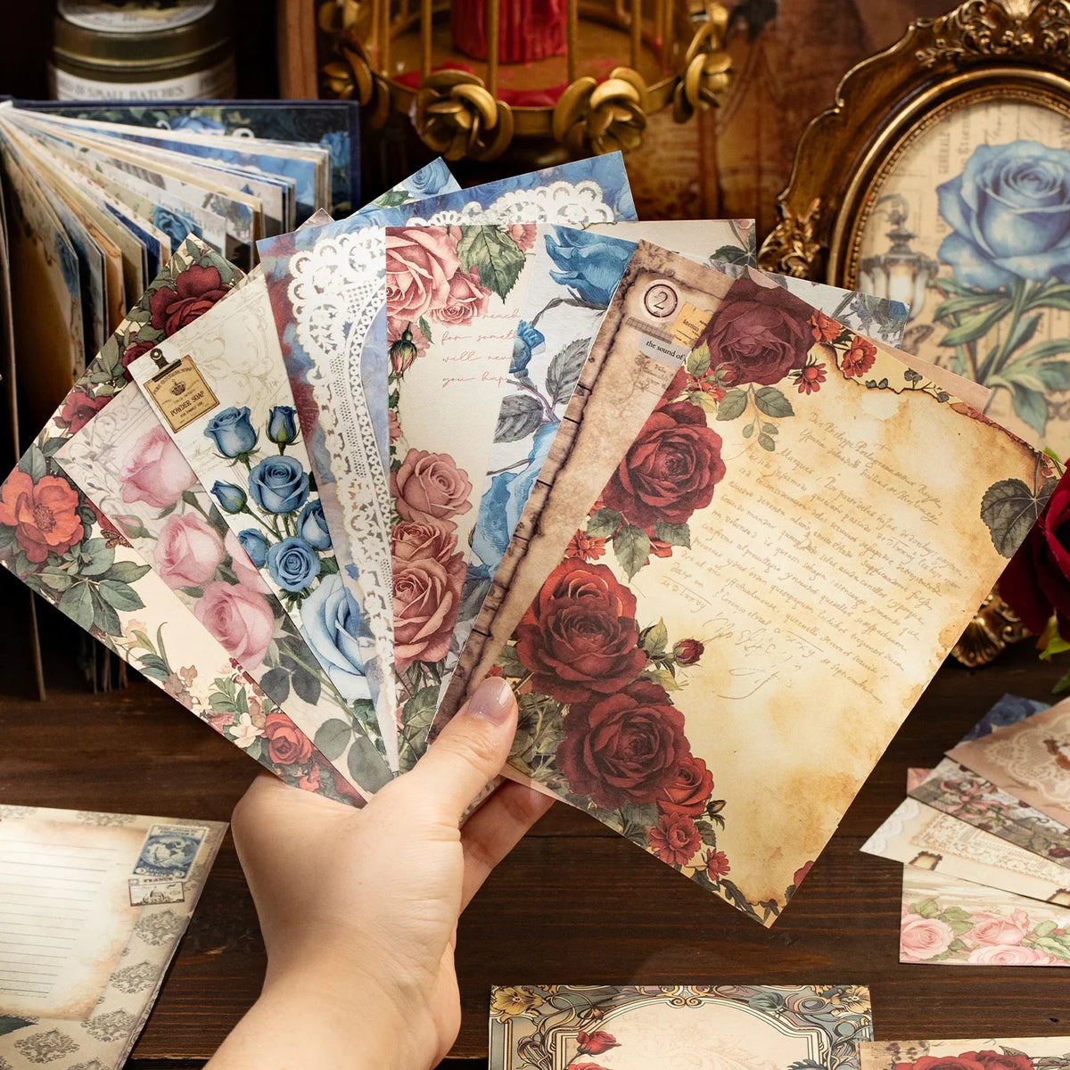 TIANZI 192pcs Vintage Scrapbooking Background Papers DIY Journal Craft Scrapbook Paper Qme