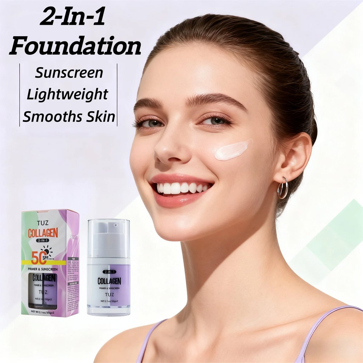 TUZ Collagen 2-in-1 Face Primer & SPF 50 Sunscreen Face Primer Sunscreen Qst