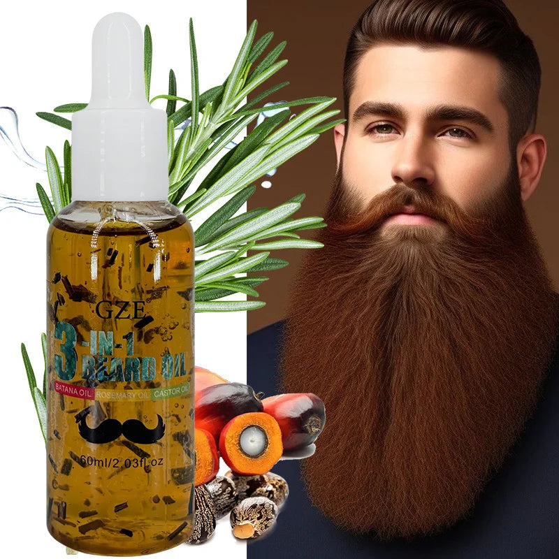 GZE 3-in-1 Beard Oil – Moisturize, Condition & Tame Flakes Beard Oil Qme