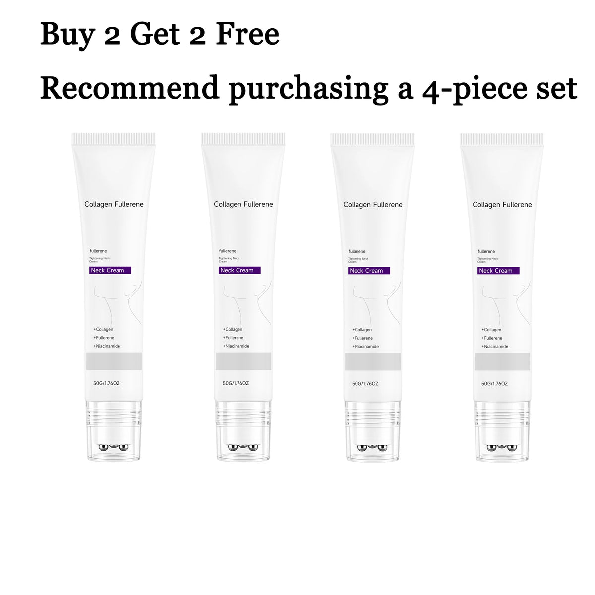 Collagen Neck Cream Roller – Moisturizing & Firming 50g Neck Cream Qst 4 pcs