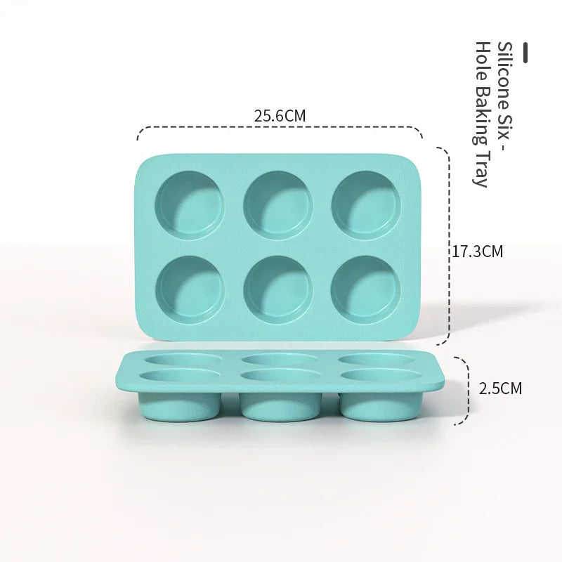 Non-Stick Silicone Fluted Tube Cake Pan | 3D Bundt Mold Silicone Cake Mold Qme 6 Hole