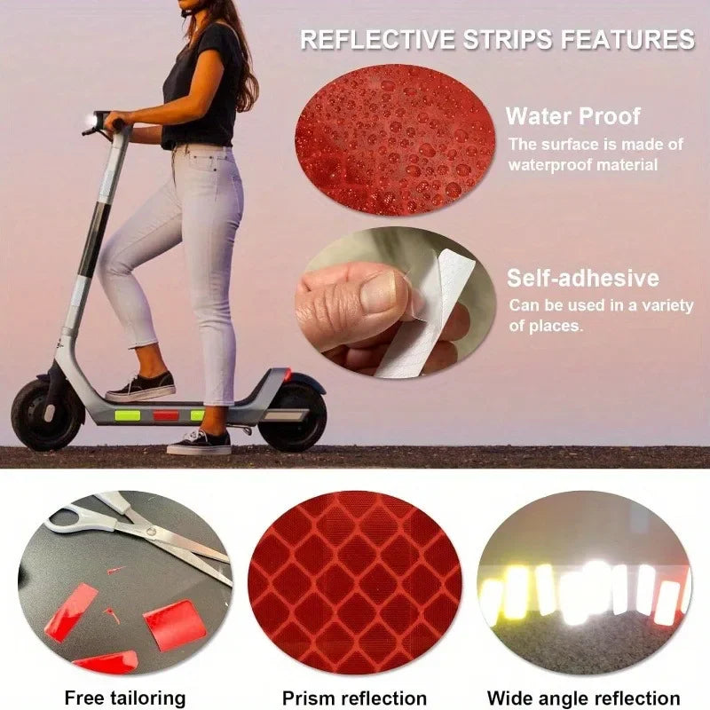 Reflective Safety Warning Stickers for Cars & Motorcycles Reflective Safety Stickers Qme