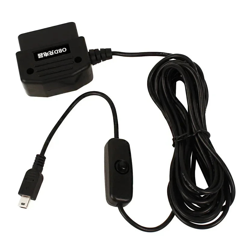 OBD Car Power Adapter 5V 2A Mini USB 5-Pin – 3.5M Cable OBD Car Power Adapter Qme