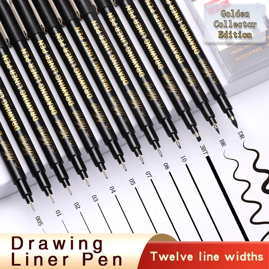 Manga Markers Needle Pen Set – Hook Line Sketch Art Pens Sketch Art Pens Qme