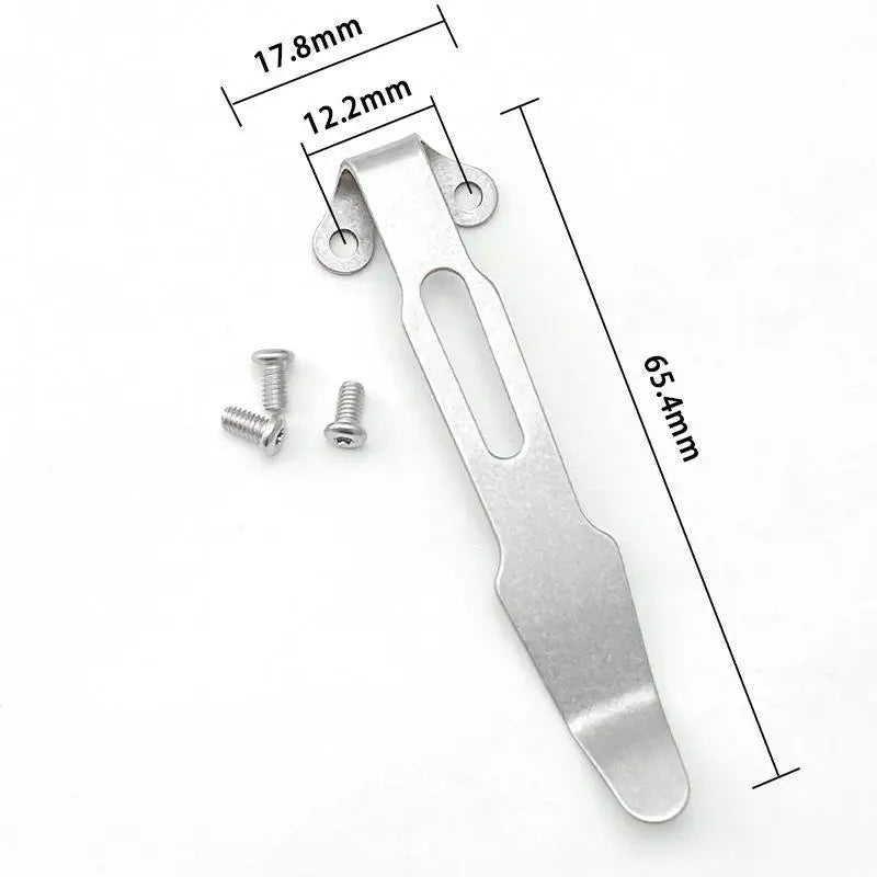 Stainless Steel Folding Knife Back Clip Pocket Holder + 3 Screws Knife Pocket Clip Qst WHITE 1 pcs