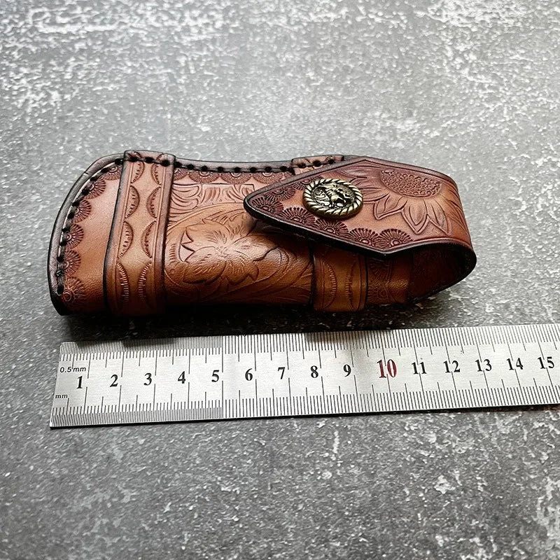 Swayboo Cowhide Leather Knife Sheath for Folding Blades Leather Knife Sheath Qst
