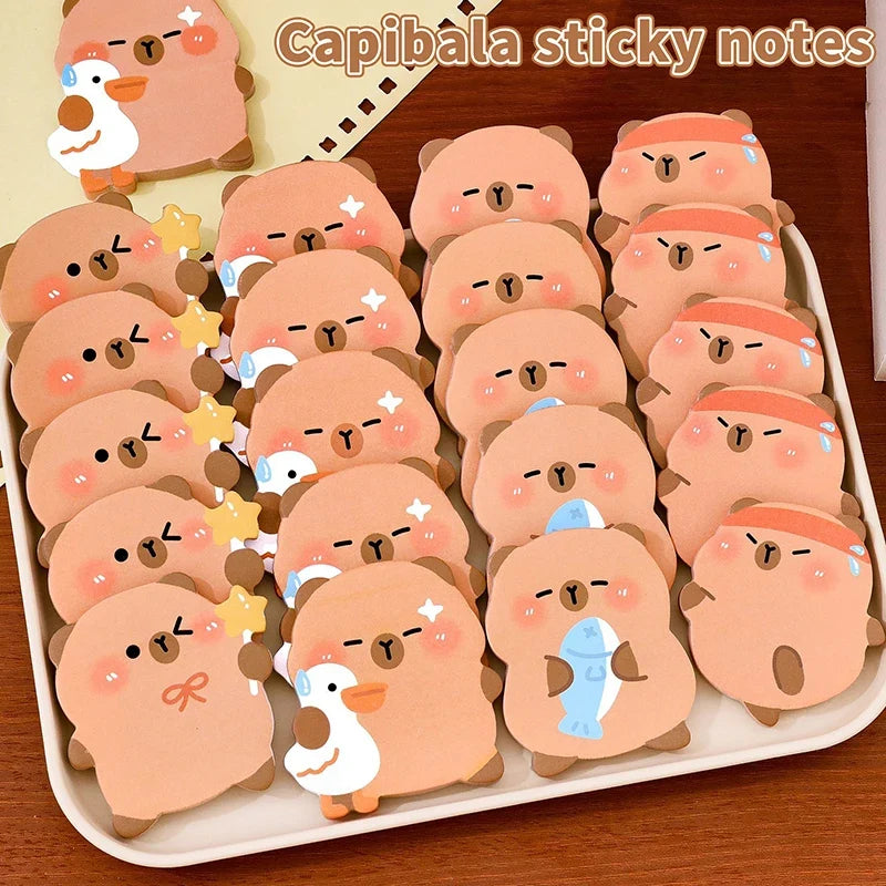 Capybara Sticky Notes – 60 Sheets Cute Reusable Notepad Sticky Notes Qme