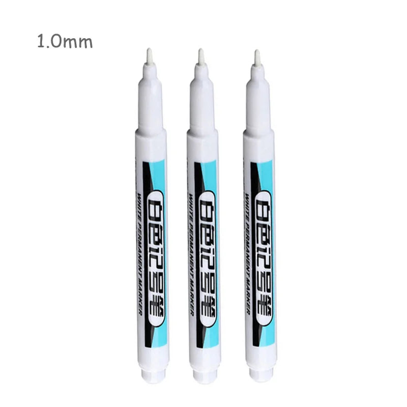 White Deep Hole Paint Marker Pen – Waterproof & Permanent Paint Marker Pen Qme 1.0mm White-3pcs