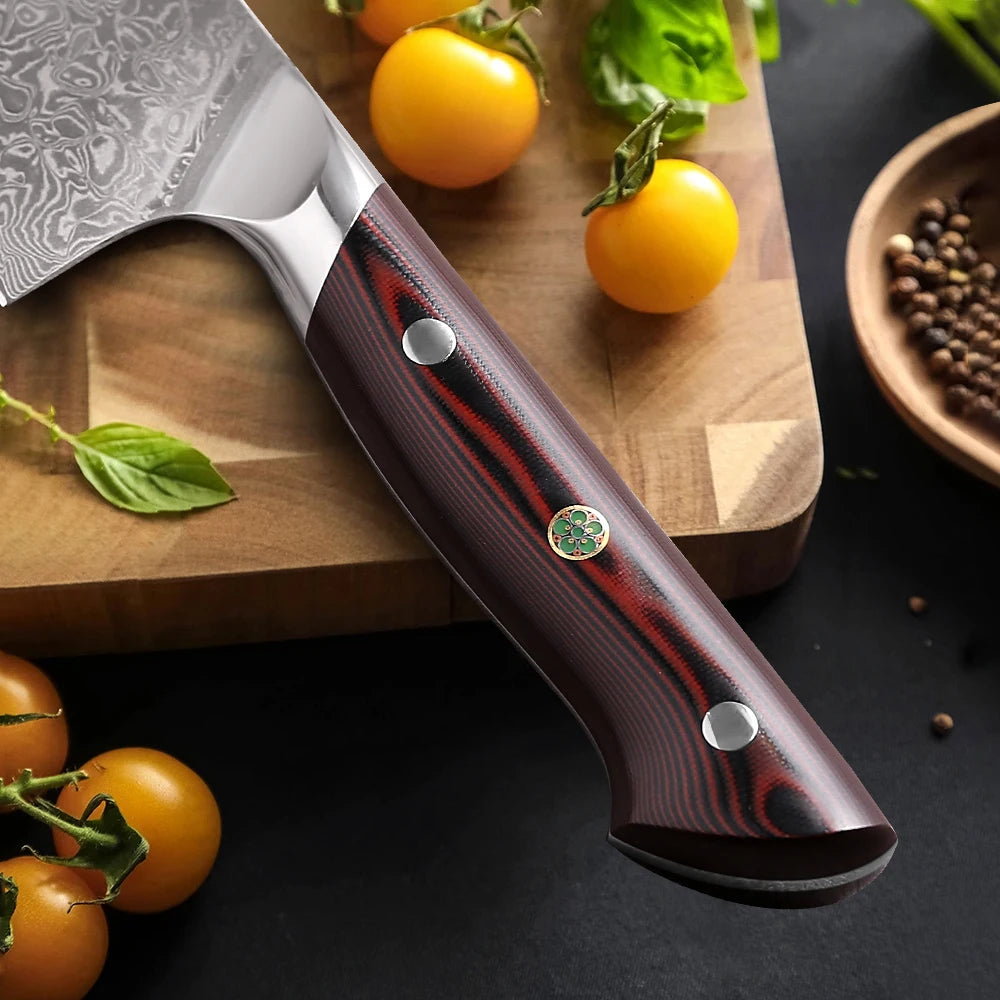 SHENGSHARP 67-Layer Damascus Chef Knife – G10 Handle Gift Box Damascus Kitchen Knife Qst