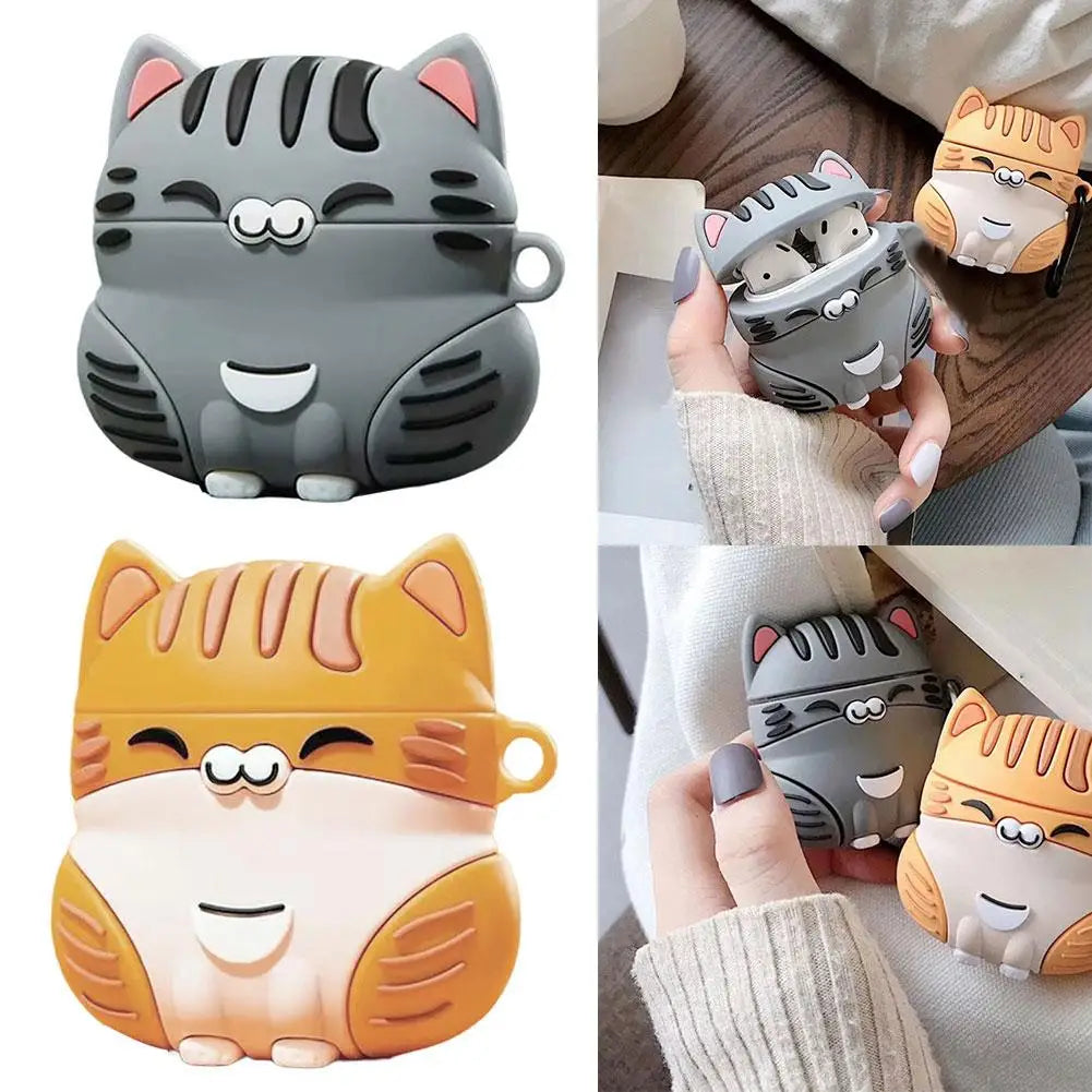 Cute Cat Silicone AirPods 3 Case – Shockproof Standing Cover AirPods Silicone Case Qme