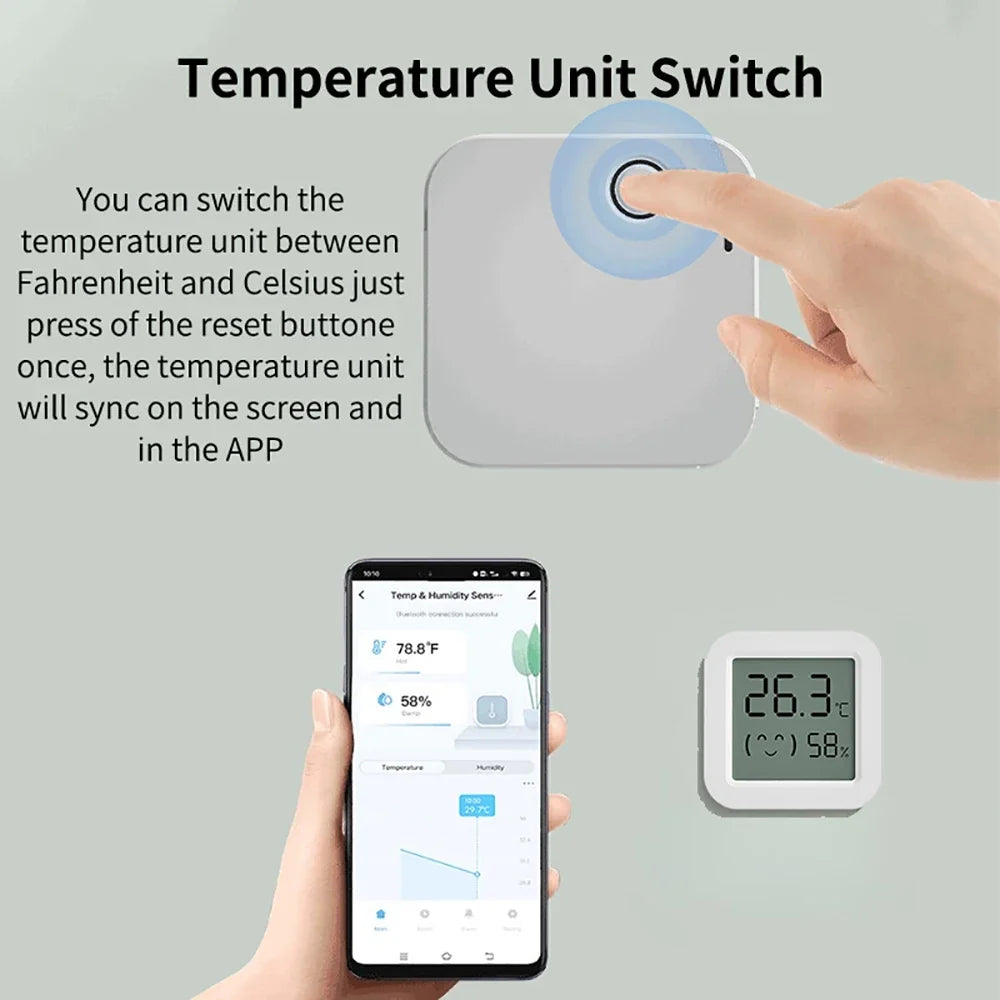 Smart Bluetooth Indoor Thermometer & Humidity Sensor | Qme Smart Humidity Sensor Qme
