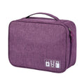 Waterproof Electronic Organizer Cable Storage Bag | 6 Colors Cable Organizer Bag Qme Purple 2Layer(28x10x21cm)