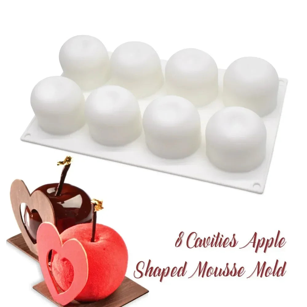Silicone Fruit Mousse Cake Molds – 8 Shapes | Food-Grade Silicone Baking Mold Qme apple