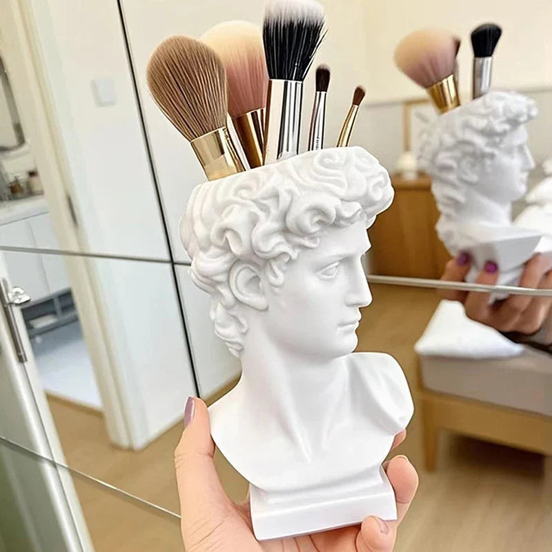 David Statue Makeup Brush Holder & Desktop Organizer Desk Organizer Qme
