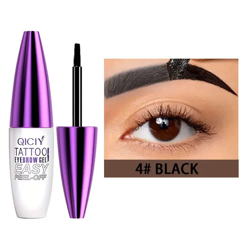 Tear-Off Eyebrow Gel | Waterproof, Sweat-Proof, 4 Shades Eyebrow Gel Qme 4 BLACK