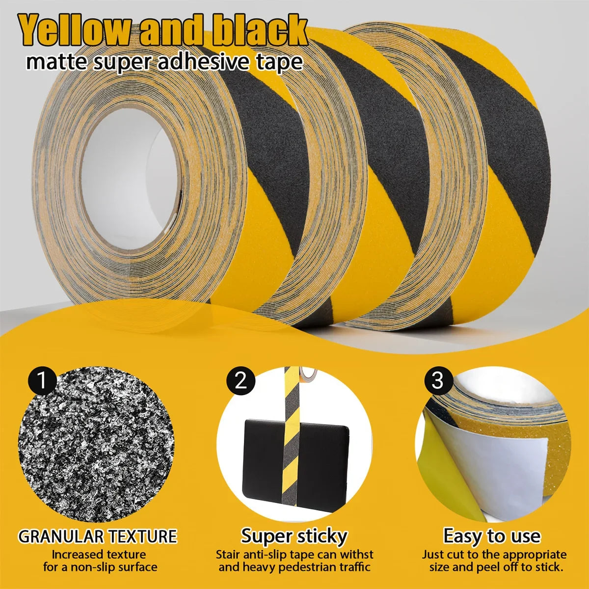 Anti-Slip Safety Grip Tape | Non-Skid Tread for Stairs & Floors Non-Skid Safety Tape Qme