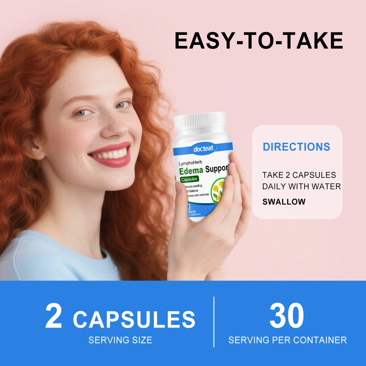 Docteat Balance Capsules – Gut Health & Fluid Balance 60ct Herbal Health Capsules Qst