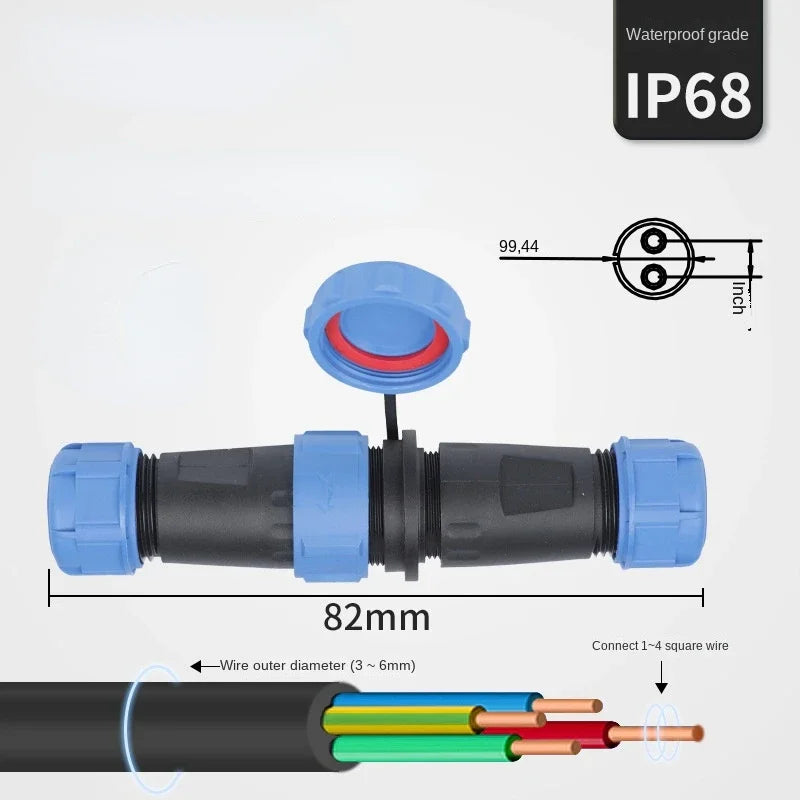 SP17D IP68 Waterproof Connector 2-7 Pin Docking Cable Waterproof Connector Qme