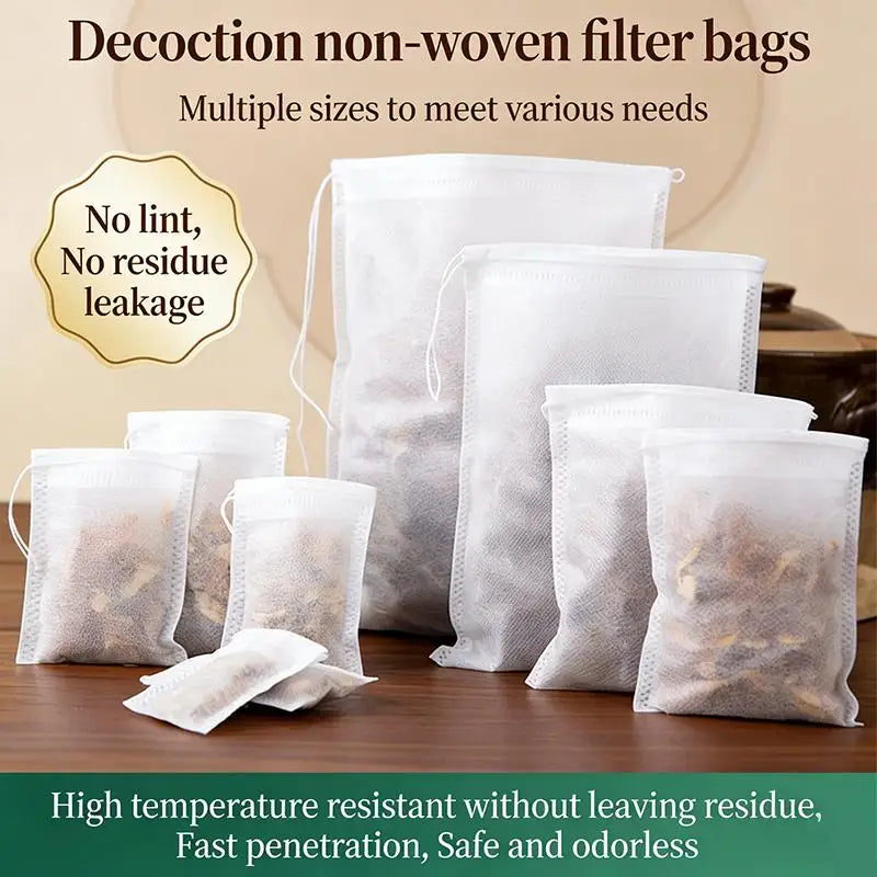 Disposable Tea Filter Bags – Loose Leaf, Coffee & Spice Pouches Tea Filter Bags Qme