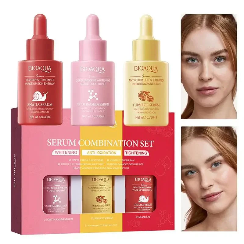 Snail Turmeric Niacinamide Firming Face Serum 3-Pack Facial Serum Qst