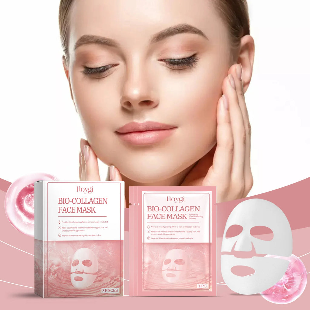 Bio-Collagen Deep Sheet Mask – Hydrating & Brightening 3pc Collagen Sheet Mask Qst