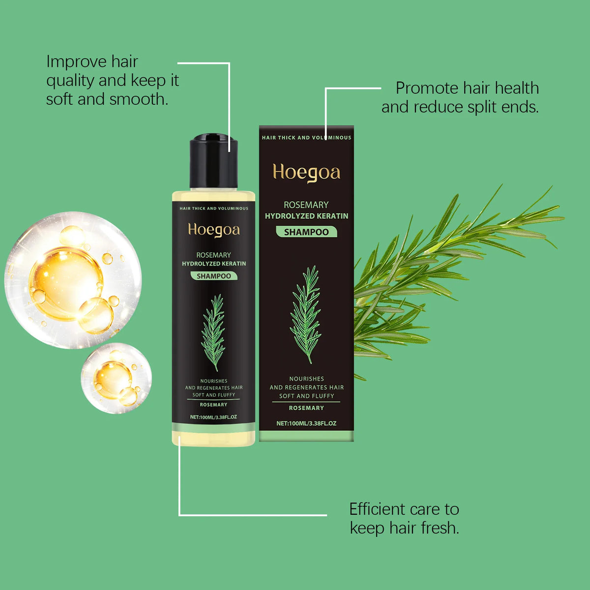 Rosemary Volumizing Thickening Shampoo – Scalp Care 100ml Volumizing Shampoo Qst