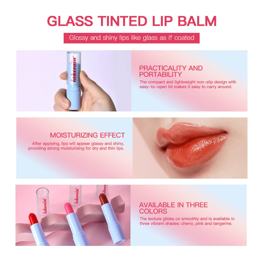 Glass Lip Balm 3 Shades – Moisturizing Long-Lasting Lip Gloss Lip Gloss Balm Qst