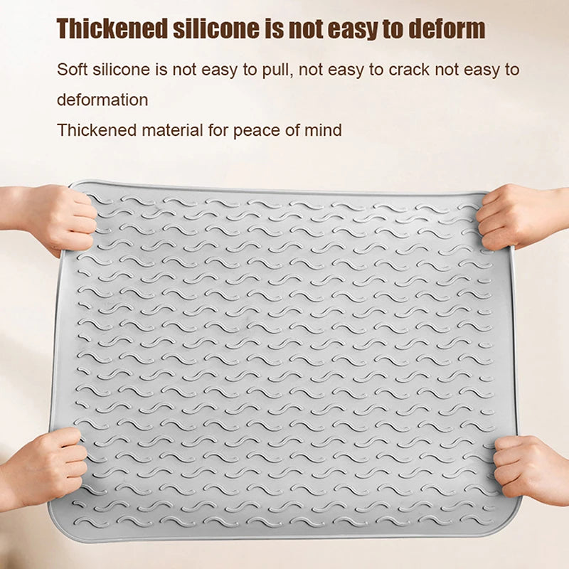 Silicone Drying Mat – Heat Resistant Non-Slip Dish Draining Pad Silicone Drying Mat Qst