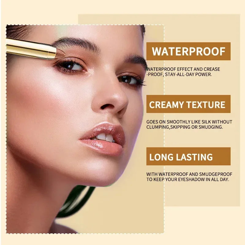 Double-Ended Eyeshadow Stick | Waterproof Matte & Glitter Eyeshadow Stick Qme