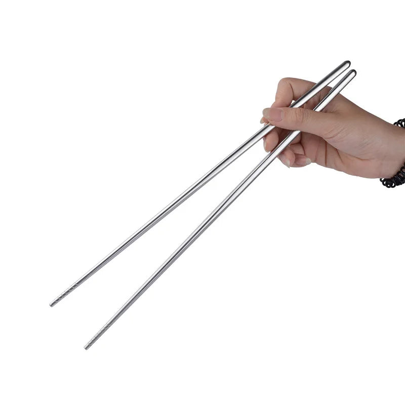 Long Stainless Steel Chopsticks – Reusable Frying & Cooking Cooking Chopsticks Qme