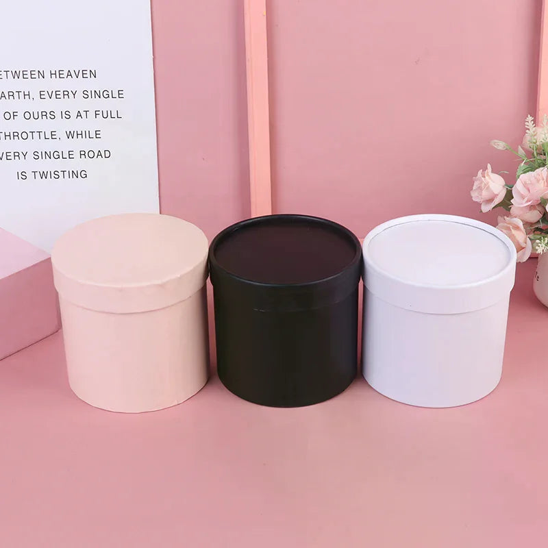 Round Preserved Flower Box 12x12cm – Wedding & Party Gift Preserved Flower Box Qme