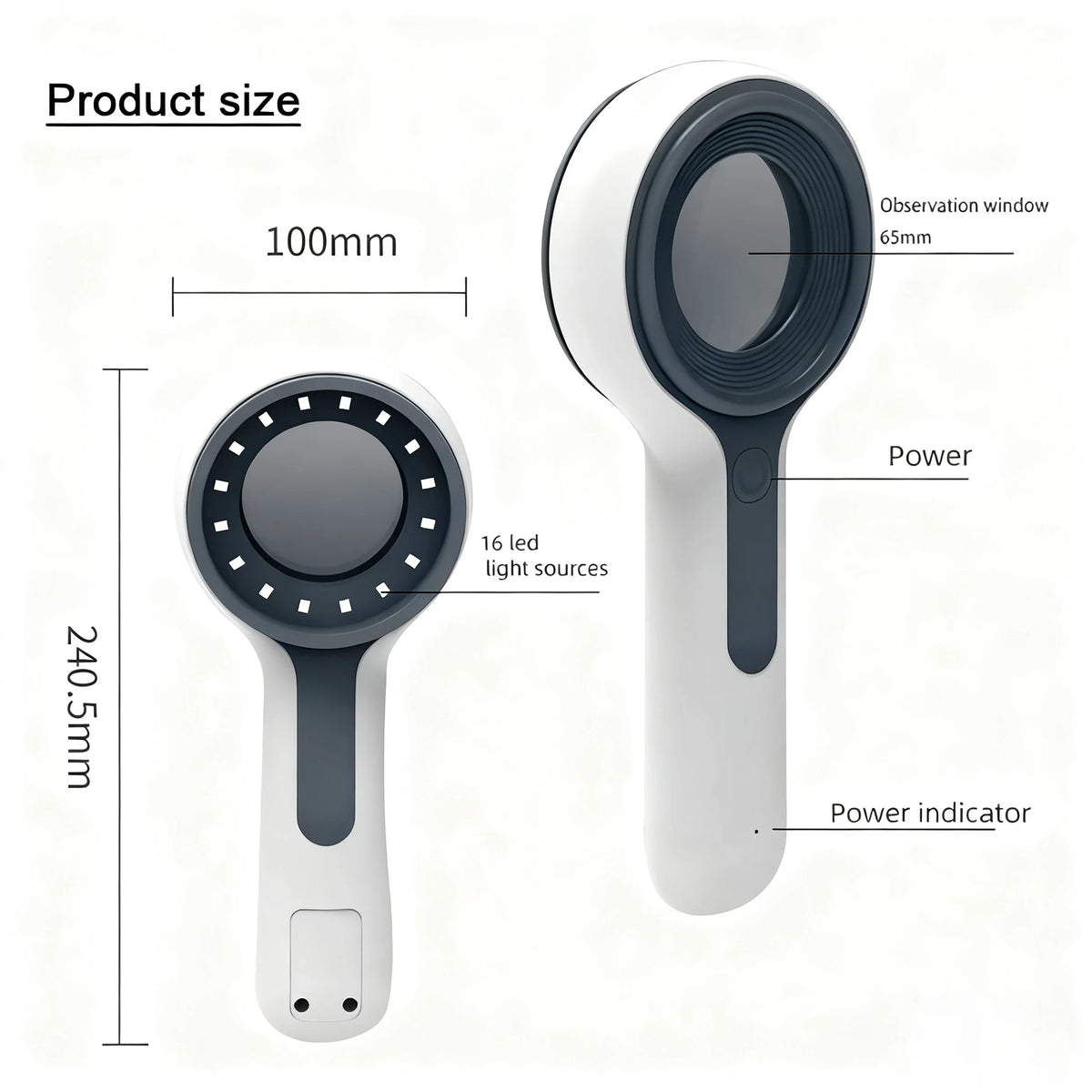 Woods Lamp Skin Analyzer – UV Magnifying Facial Beauty Tool Skin Analysis Lamp Qst