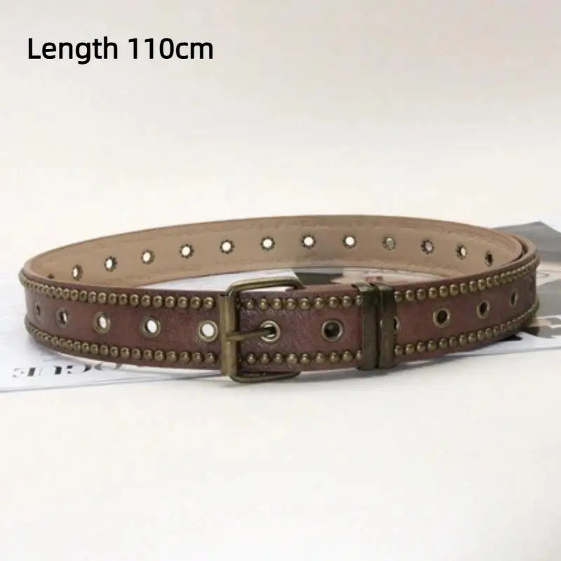 Vintage PU Leather Rivet Stud Belt – Women's Punk Style Women's Fashion Belt Qst B